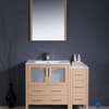 42" Light Oak Vanity, Side Cabinet and Integrated Versa Brushed Nickel Faucet
