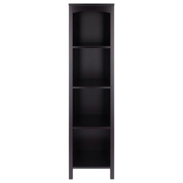 Winsome Terrace Solid Wood Storage Shelf/Bookcase with 5-Tier in Espresso
