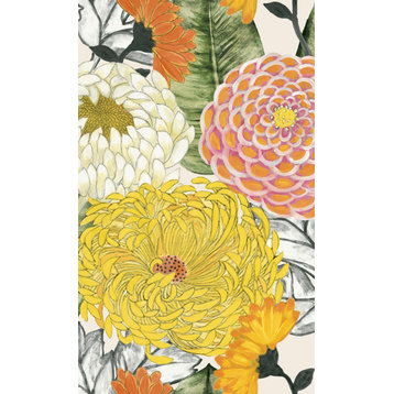 Bold Floral Blossoms Wallpaper, Orange, Double Roll
