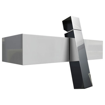MIMI Single Handle Chrome Wall Mount Faucet and Gloss White Shila Stone Deck