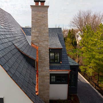 Stone Chimney and Copper Flashing