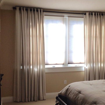 Drapes with Grommets with Luxe Linen Shades
