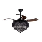 Crystal Folding Blades Ceiling Fan With Light and Remote Control