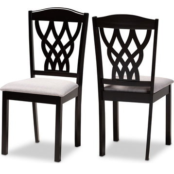 Delilah Dining Chair (Set of 2) - Gray, Dark Brown