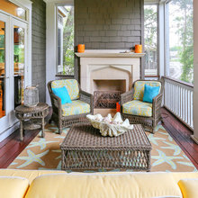fireplace on screen porch