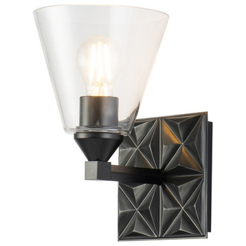 Lucas Mckearn Alpha 1 Light Wall Sconce With Glass BB1302MB-1