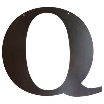 Rustic Large Letter "Q", Raw Metal, 20"