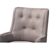 Aldon Modern and Contemporary Grey Fabric Upholstered and Dark Brown...