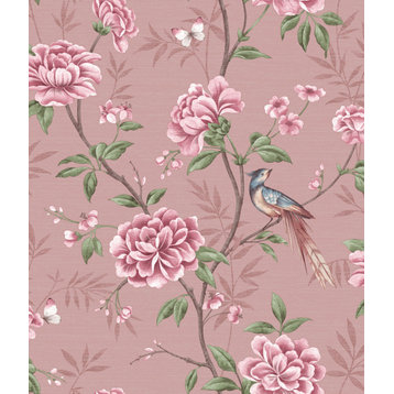 Akina Blush Floral Wallpaper, Bolt