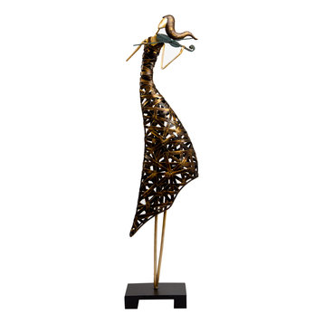 Truu Design Antique Tall Female Violin Iron Sculpture
