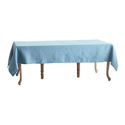 RECTANGULAR BURLAP TABLECLOTH - DUSTY BLUE - Tablecloths