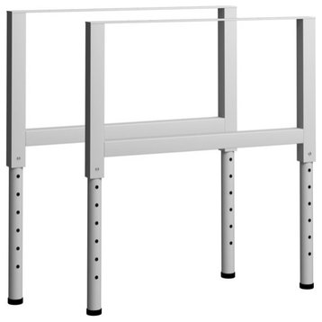 vidaXL 2x Adjustable Work Bench Frame Metal 33.5" Gray Table Legs Bracket