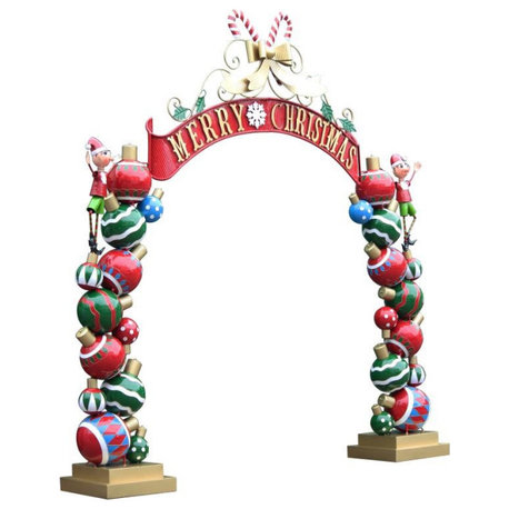 Large iron Merry Christmas Archway With Santa's Elves