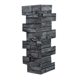 148-EVEREST STACKED DEEP SLATE CORNER 24"H X 6"W X 1"D - Wall Panels