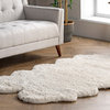 Hand-Tufted Quarto Pelt Shag Area Rug, Natural, Natural, 3'6"x6'