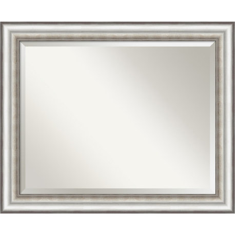 Salon Silver Beveled Bathroom Wall Mirror - 33.25 x 27.25 in.