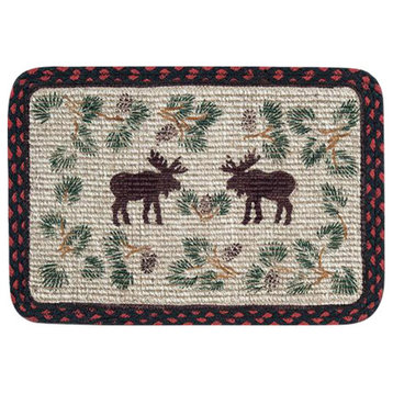 Moose/Pinecone Wicker Weave Placemat 13"x19"