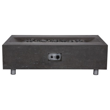 Pyromania Millenia Concrete Fire Pit Table, 48"x30", Charcoal Gray, Propane