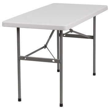24"x48" Granite White Plastic Folding Table