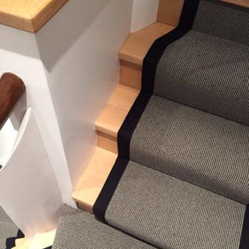 Grey Stair Carpet With Black Border