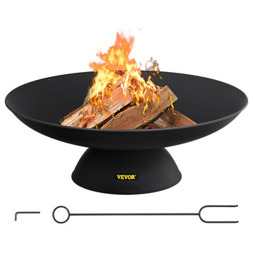VEVOR Fire Pit Bowl Round Fire Pit 30-Inch Cast Iron Outdoors Patio Portable