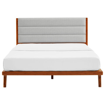 Mercury Upholstered Bed, Amber, Queen
