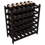 Wine Racks America - 36-Bottle Stackable Wine Rack, Premium Redwood, Black Stain - This newly designed rack is perfect for storing 36 wine bottles while keeping the bottle necks concealed and safe from damage. The quintessential DIY wine rack kit. Your satisfaction is guaranteed.