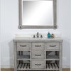 Single Fir Sink Vanity Driftwood With Arctic Pearl Quartz Marble Top, Gray, 48"