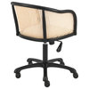 Elsy Office Chair, Black With Beige Velvet Seat and Black Base