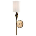 Hudson Valley Lighting - Tate 1-Light Wall Sconce, Aged Brass - Light with a fine and graceful figure, Tate embodies the impeccable American style showcased in New York's Upper East Side galleries during the mid-twentieth century. Inspired by the wispy curve of a Callas Lily, Tate's long-stem lamps illuminate the elegance of natural forms.