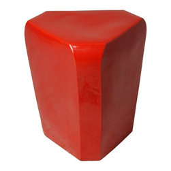 Red Triangle Garden Stool - Accent And Garden Stools