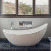 ALFI brand AB9951 73" White Solid Surface Smooth Resin Soaking Slipper Bathtub