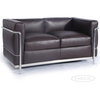 Roche Petite LC2 Loveseat, Choco Brown, Material: Aniline Leather