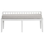 Universal Furniture - Universal Furniture Modern Farmhouse Finn Dining Bench - The genteel Finn Dining Bench features a plush upholstered body and white-hued tapered legs, offering both comfort and function.