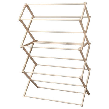 Handmade Amish Maple Folding Drying Rack, 36"x17"x52.5"