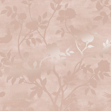 Laura Ashley Eglantine Silhouette Wallpaper, Blush