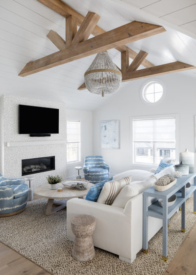 Beach Style Living Room by k+co LIVING - Interiors by Karen B Wolf