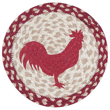 MSRed Rooster Printed Round Trivet 10"x10"