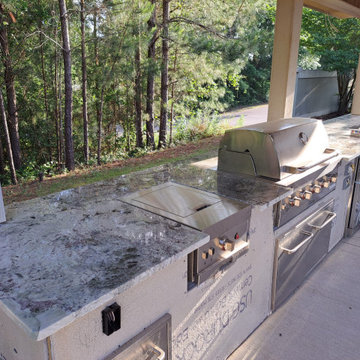 Typhoon White Granite Countertops - Outdoor Kitchen