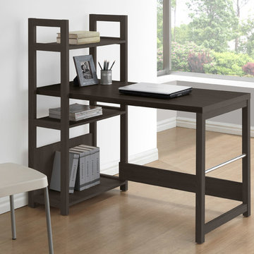 CorLiving Folio Black Espresso Bookshelf Styled Desk