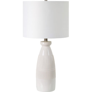 Nado Classic Ceramic Table Lamp With Off-White Cotton Shade