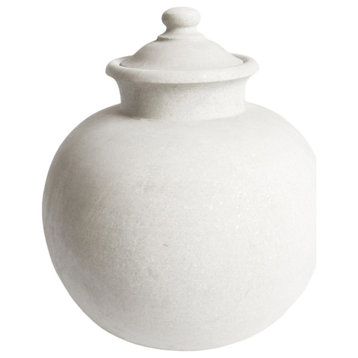 White Marble Pot WithLid