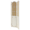 3-Panel Wood Screen Decorative Room Divider w/ Fabric Window Panes