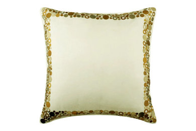 Ivory Glamour - Ivory Art Silk Throw Pillow Cover