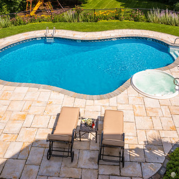 Pool, Patio, FirePit and Retaining Wall in North Barrington