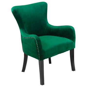 Aalten Emerald Green Velvet Arm Chair