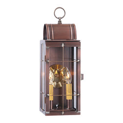 Saving Shepherd - Handcrafted 2-Candle Colonial Sconce, Antique Copper - Outdoor Wall Lights And Sconces