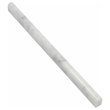 Carrara White Marble Honed 1/2 X 12 Pencil Liner