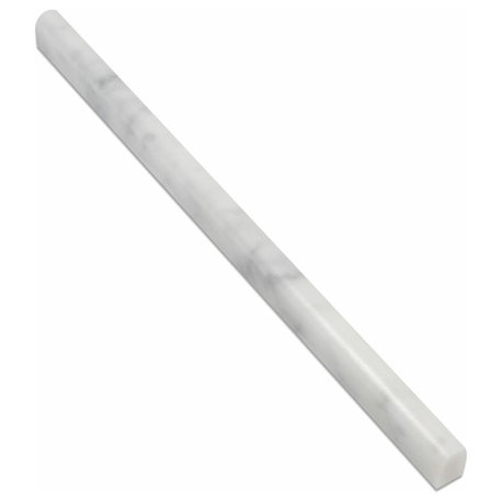 Carrara White Marble Honed 1/2 X 12 Pencil Liner