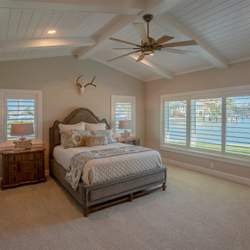 Stylish Modern Coastal Bedroom with Waterfront Views
